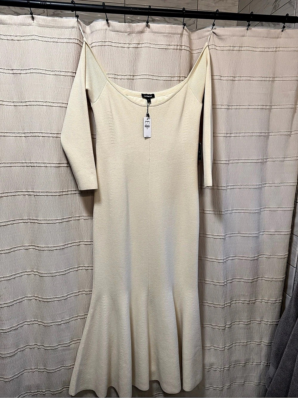 Express Bridal Off The Shoulder Sweater Maxi Dress Off-Shoulder Maxi Dress in